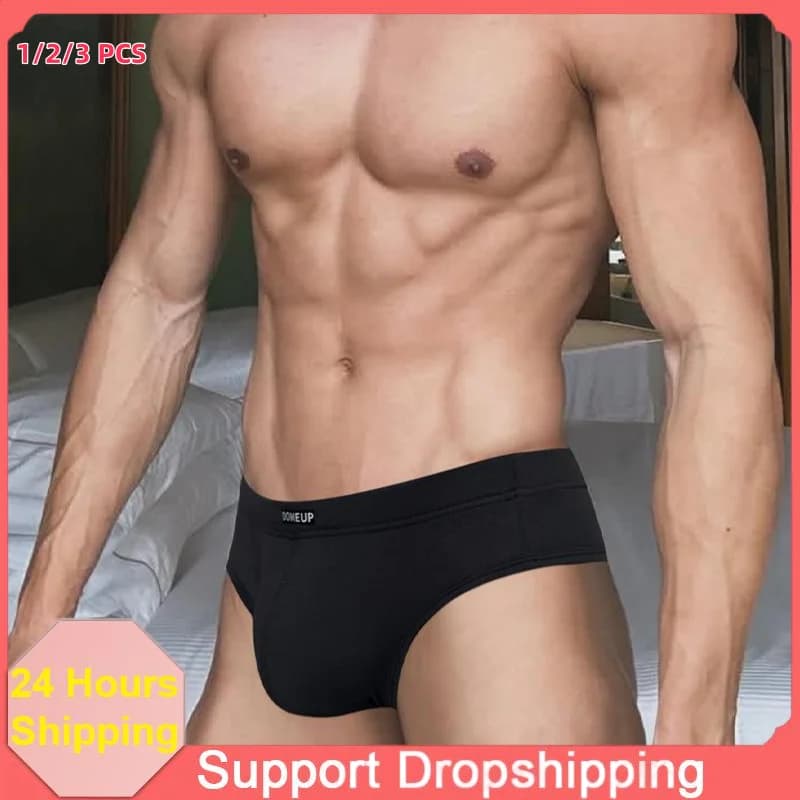 Men Briefs Quick-Dry Low Waist Briefs Ultra-Soft Breathable Zero Binding Underpants Seamless Anti-Ride Up Underwears for Sports