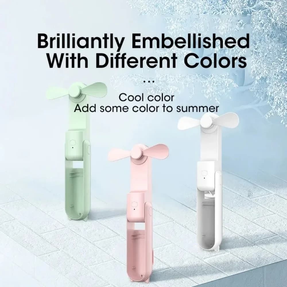 Portable Mini Handheld Fan Small Pocket Fan USB Rechargeable Battery Fan Folding Cooling USB Hand Fan with Power Bank