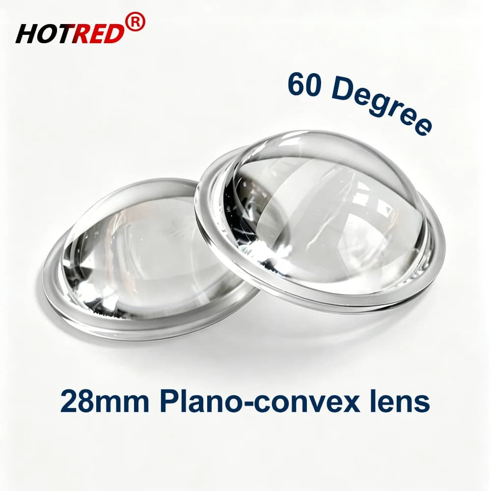 Optical Plano-Convex Lens 28mm Height 8.6mm PMMA LED Torch Lens Focus 5-60° Flashlight Auto Car Lamp Spot Light Bike Head Lamp