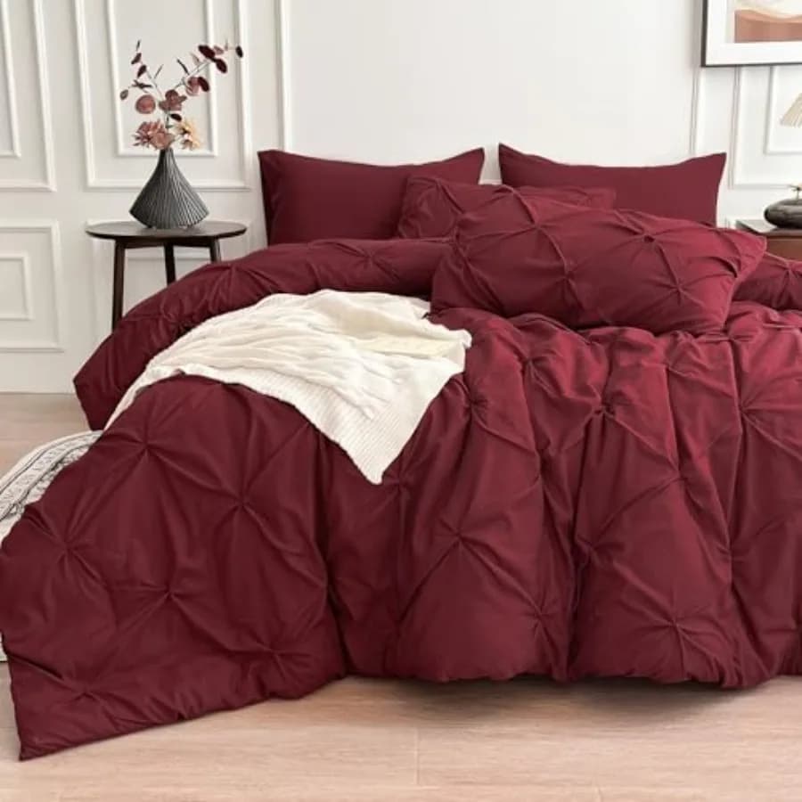 Set Copripiumino 7 Pezzi, Set Biancheria da Letto con Copripiumino, Lenzuola, Federe e Cuscini Decorativi