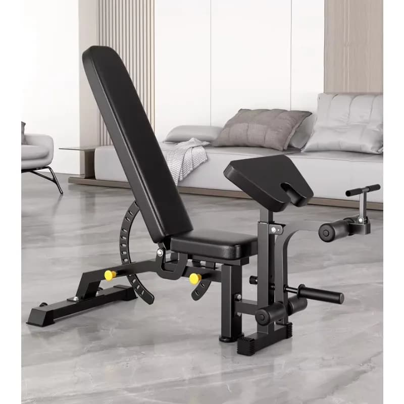 Adjustable Multifunction Home Training Bench with Poggiapiedi and Preacher Pad Support