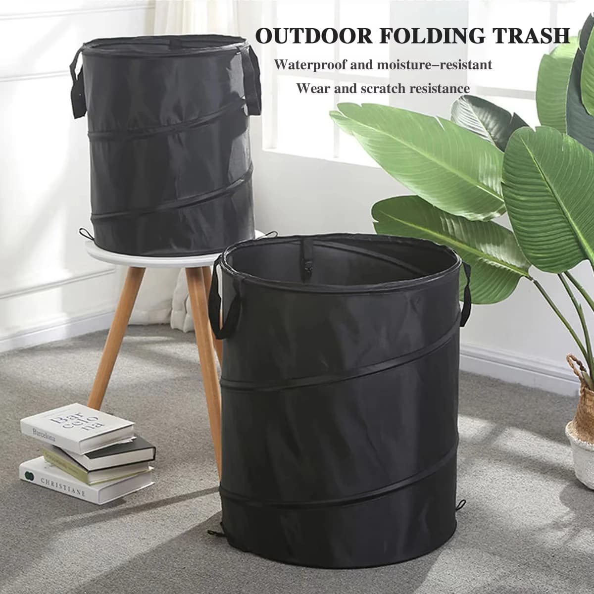 Cestino per Rifiuti da Campeggio Pop-up, Contenitore Pieghevole Portatile per Esterni, Sacco Resistente per Foglie da Giardino per Escursioni, Picnic, Viaggi in Camper