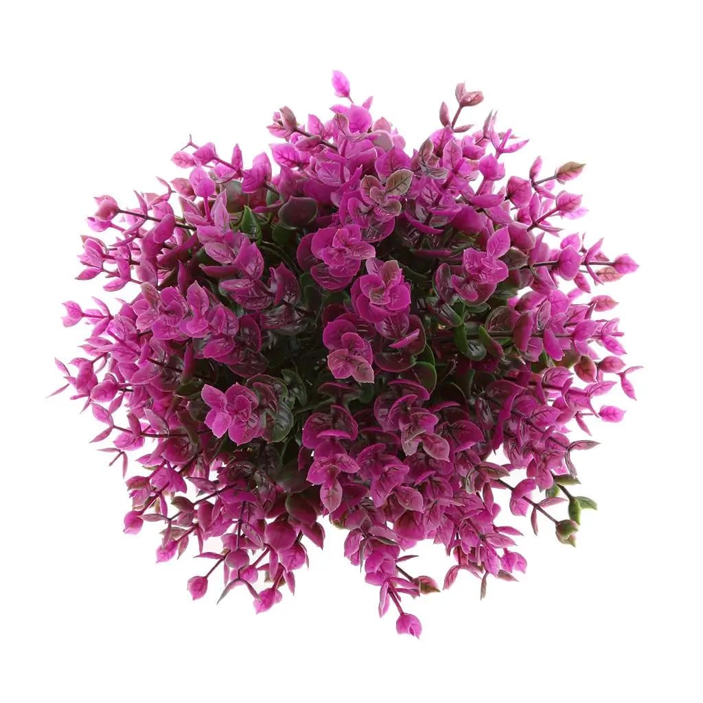 19cm palla di eucalipto artificiale all'aperto pianta topiaria cespuglio Patio albero viola