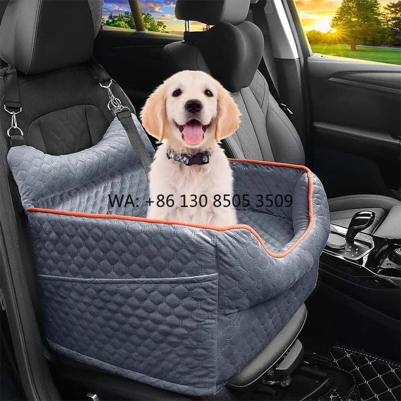 Cuccia Portatile per Cani da Auto Grigia Impermeabile con Cintura di Sicurezza