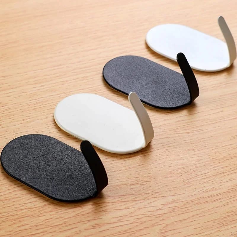 Wall Adhesive Towel Hooks Heavy Duty Stick on Wall Hooks Hanging Clothes Hats Bathroom Kitchen Stainless Steel Hanger Hook