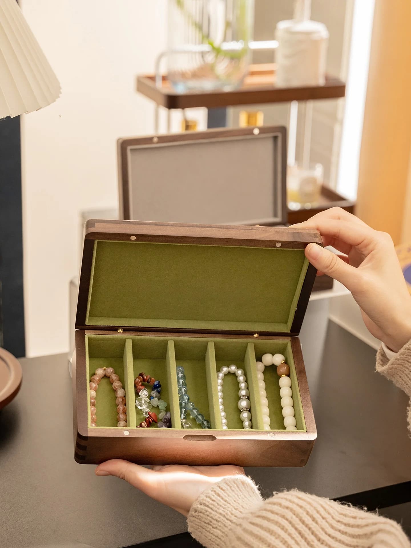 High Quality Wood Box for Preservation Beads, Rectangular, Anti-Oxidation, Luxurious, Vintage, Handmade