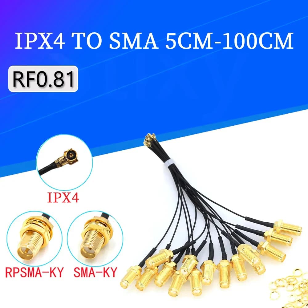 5PCS RP-SMA a U.FL IPX MHF4 Cavo Pigtail Antenna per NGFF M.2 9260 9560 8265 NGW con antenne per scheda/router wireless Wifi
