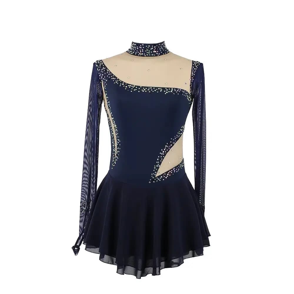 Women Girls Customized Costume Performance Competition Leotard Ice Figure Skating Dress Stage Performance Dress Teenager