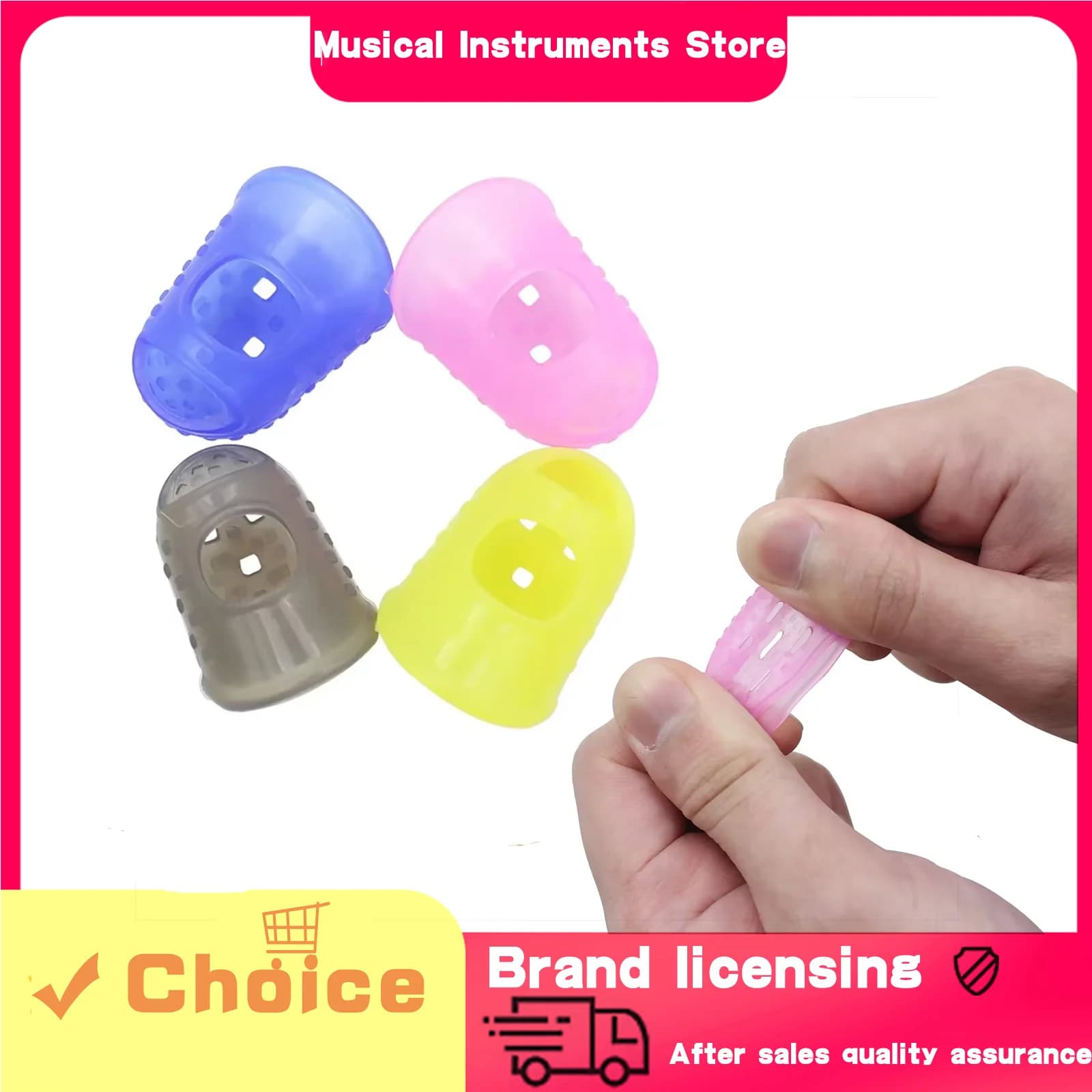 IRIN Set di 4 copridita per chitarra, protezioni in silicone per le dita, protezioni per le punte delle dita per chitarra e ukulele, accessori colorati
