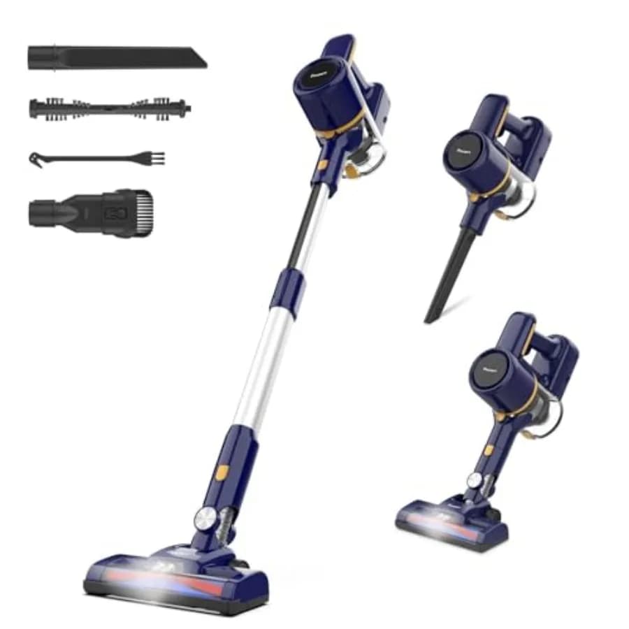 Aspirapolvere Senza Fili N7S 6-in-1 Multifunzione, Potente Aspirapolvere da 210W, 6 Celle 2200mAh, Aspirapolvere a Bastone Senza Cavo