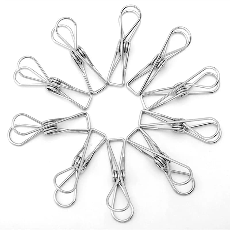 10 pieces stainless steel wire clamp socks intimate food clothes drying sock clip fastening strong multifunctional clip TMZ