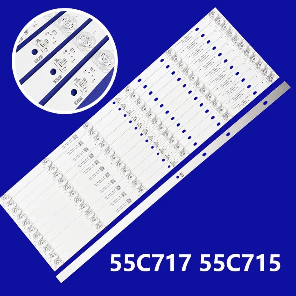 Striscia di retroilluminazione a LED per 55C715 55C717 55C716 55C78 55C715K 55C715X1 TCL-55P10-3030FC-12X6-LX 20200106 YHF-4C-LB5506-YH10J YH09J