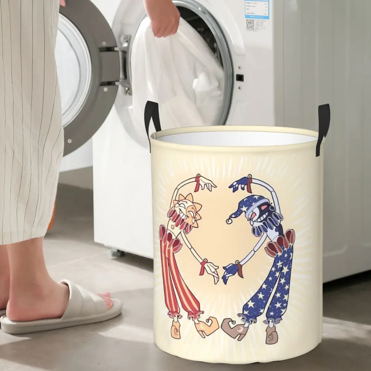 Cartoon Sundrop F-FNAF-S Moondrop Foldable Bed linen baskets Toys Basket Holders Bag for Home