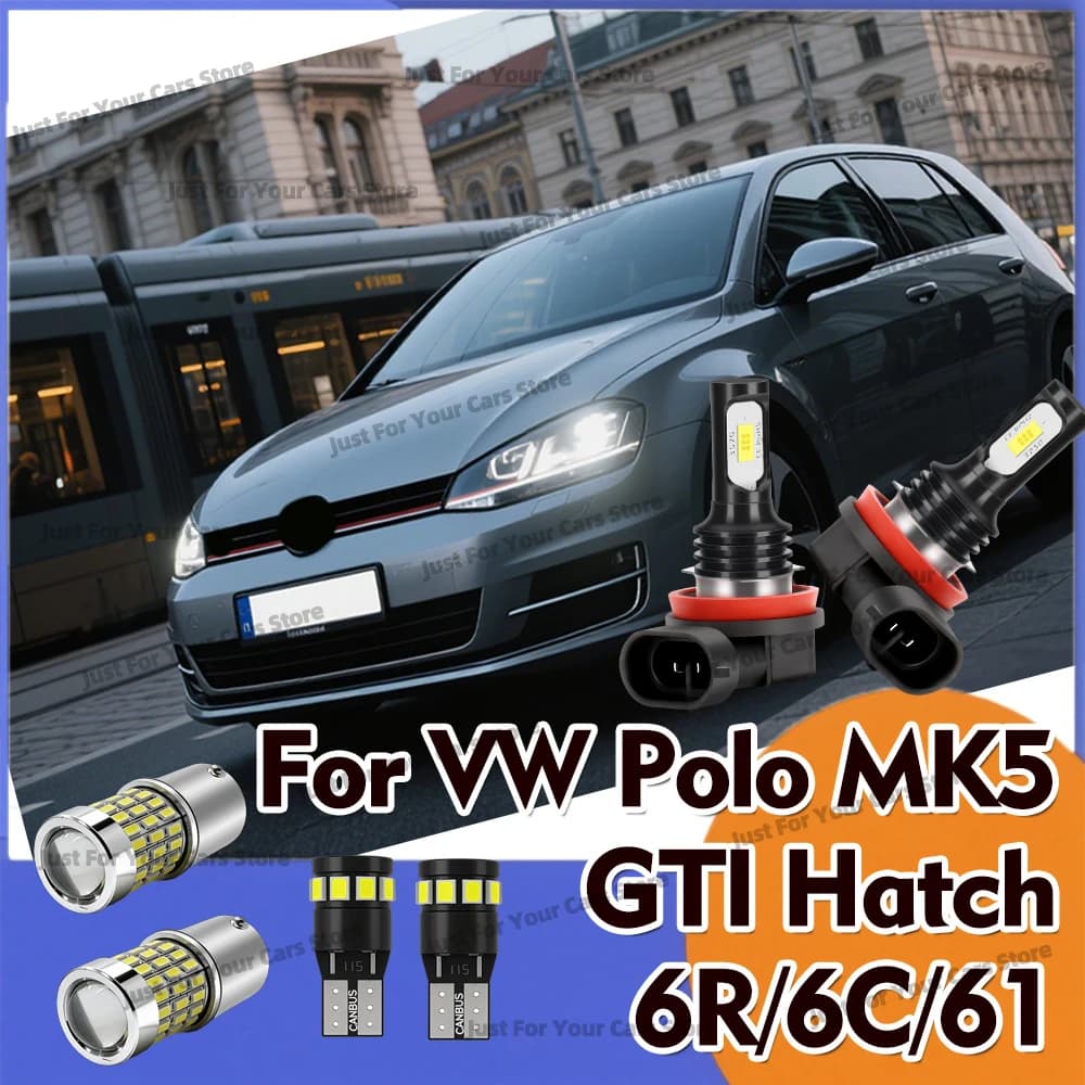 2x Lampadine LED DRL per Fari Fendinebbia e Luci di Parcheggio per VW Polo MK5 GTI Hatch 6R/6C/61 2009-2017 2010 2011 2012 2013 2014 2015 2016