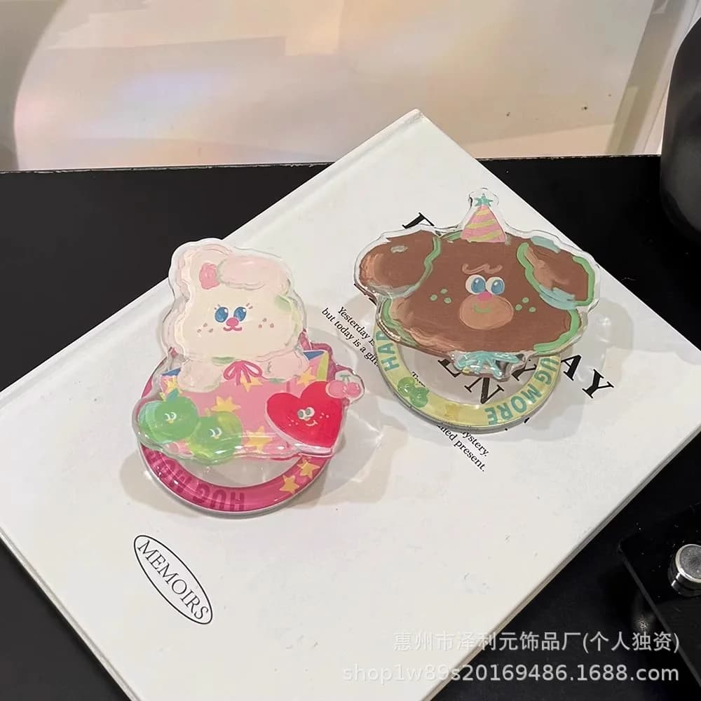 Coreano Ins Pittura A Olio Del Fumetto Sveglio per MagSafe Supporto Magnetico Del Telefono per Iphone 17 Samsung S26 Grip Tok Griptok Supporto Della Staffa