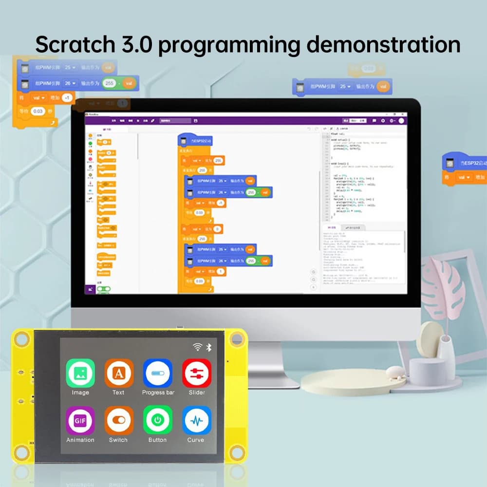 ESP32 development card for Arduino LVGL WIFI and Bluetooth The TFT LCD module with 2.4 inch smart display supports IoT applications