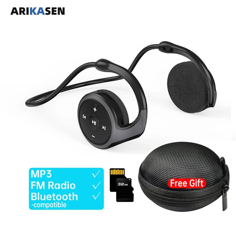 Cuffie Bluetooth con lettore MP3 Cuffie Radio FM On-Ear Comfort Slot per scheda TF Auricolari wireless sportivi con microfoni