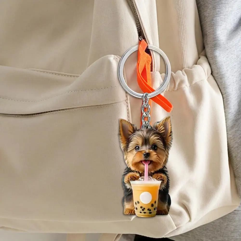 Clip per Bocchette dell'Aria Auto a Forma di Cane Adorabile, Ciondoli Portachiavi in Acrilico per Auto, Confezione da 2 Ornamenti Pendenti con Deodorante per Animali Domestici