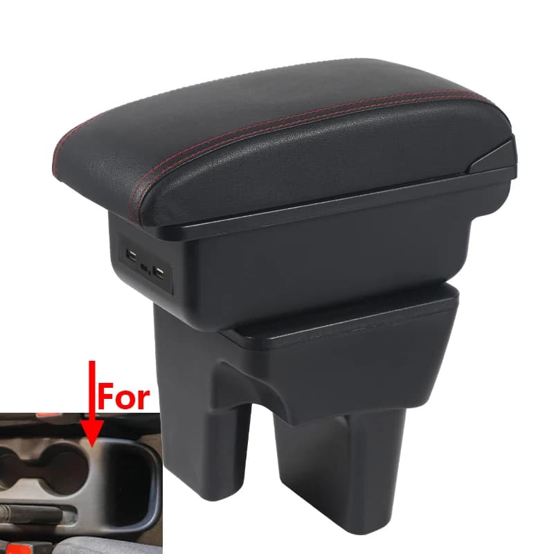 Per Hyundai HB20, bracciolo con console centrale modificata, scatola portaoggetti in pelle PU con USB, organizer per auto, accessori auto
