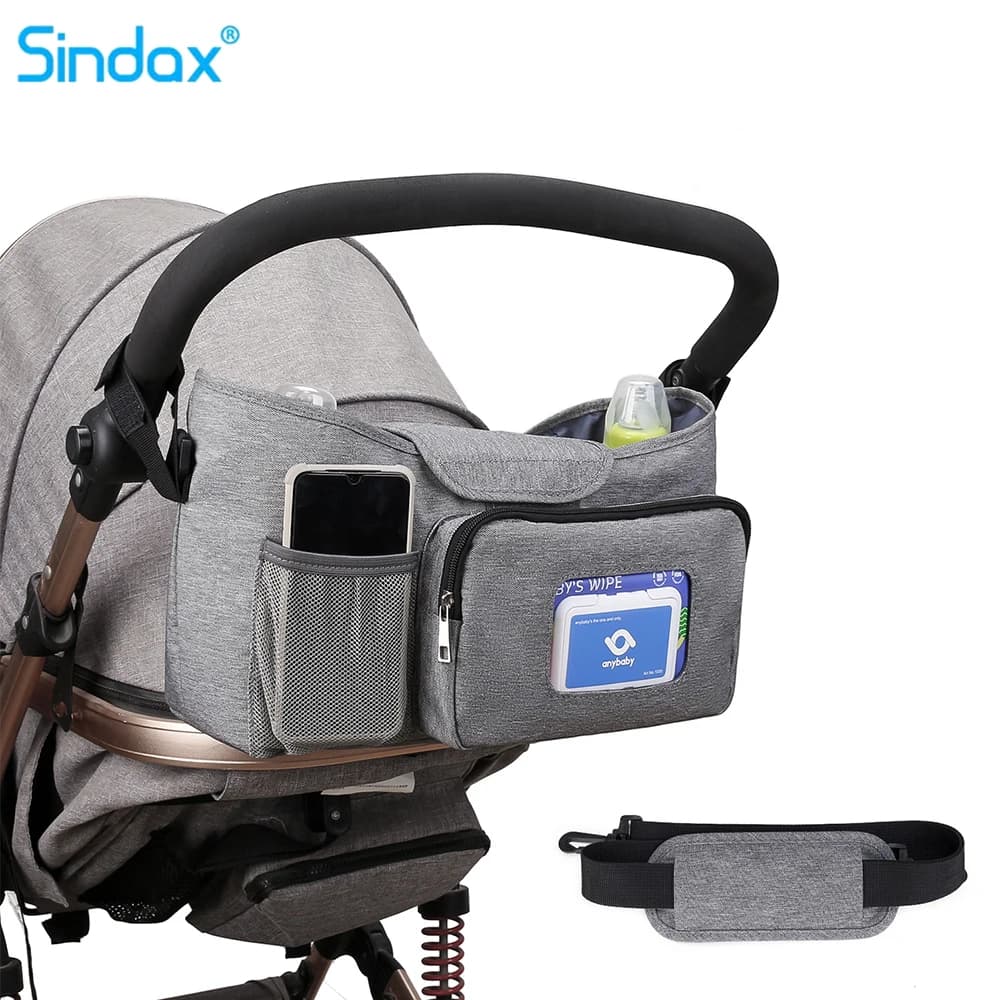 Borsa per passeggino Organizzatore per carrozzina Portabiberon Passeggino Borsa per urina Carrello per neonato Borse da viaggio portatili per auto per carrozze