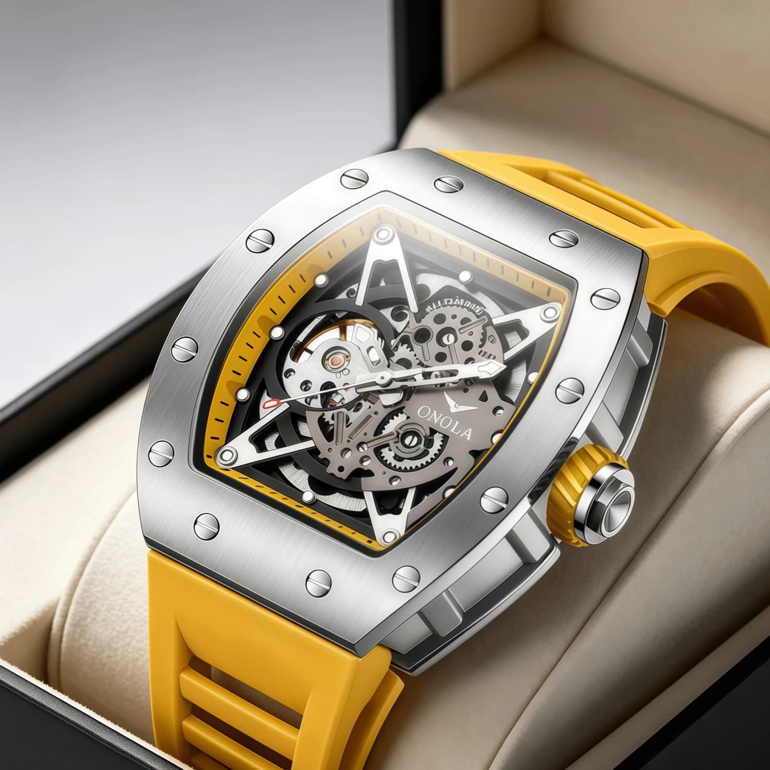 Orologi di lusso da uomo ONOLA Orologio impermeabile con nastro meccanico completamente automatico alla moda per uomo Orologio Montres Pour Hommes