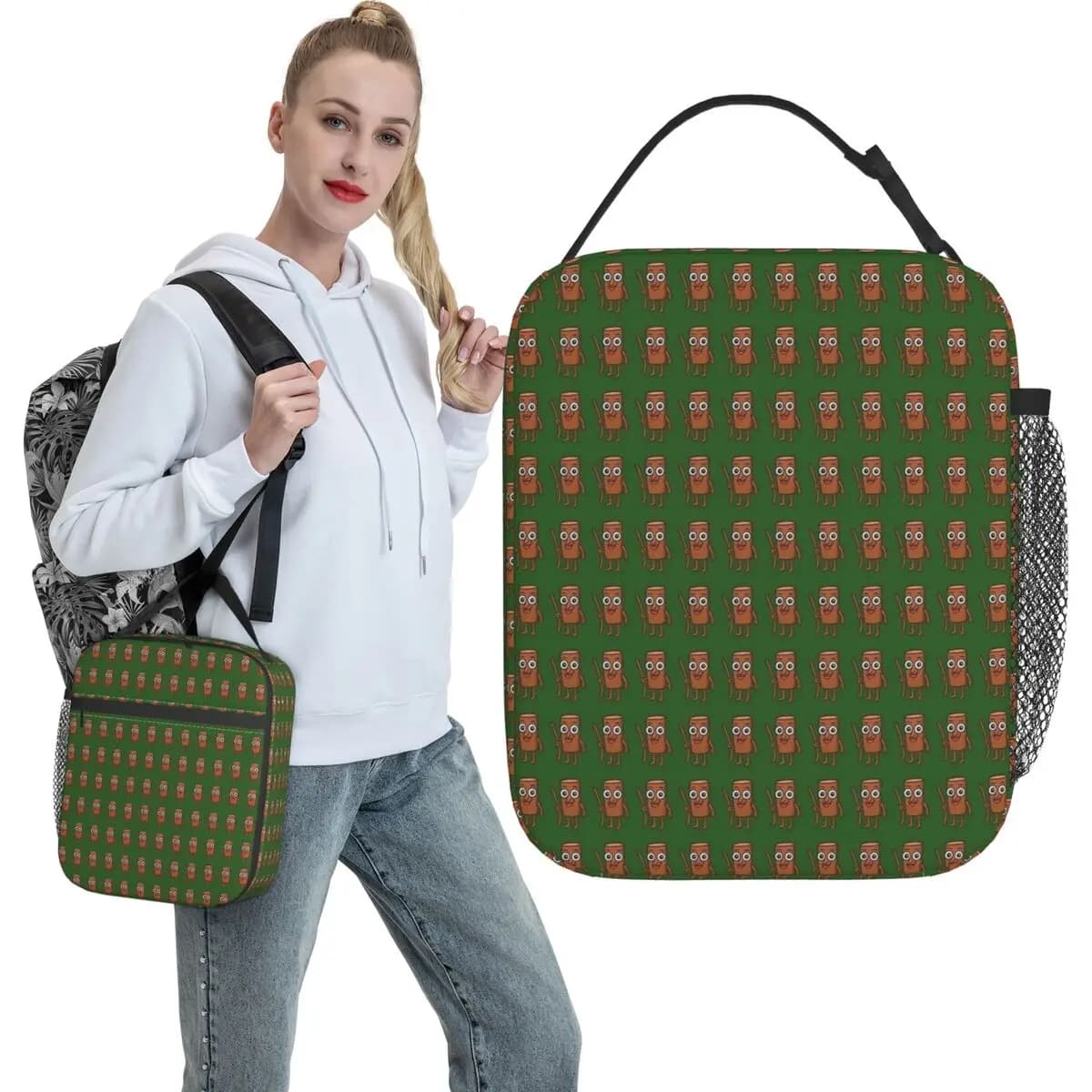 TUNG TUNG SAUR ITALIAN BRAINROT ANIMAL Lunch Bag Picnic Lunch Box For Child Graphic Thermal Tote Handbags Oxford Cooler Bag