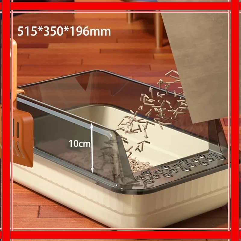 Large Capacity Cat Litter Box Semi-closed Plastic Sand Box for Cats Pet Toilet Anti Splash Cat Tray Cleaning Bath Basin Supplies