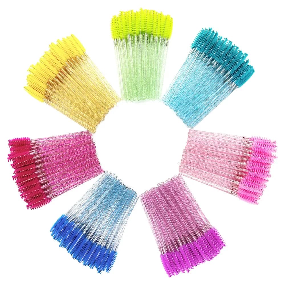 Wholesale 100 pcs disposable micro mascara wand extension eyelash brush for cleaning eyebrow brush spoolers