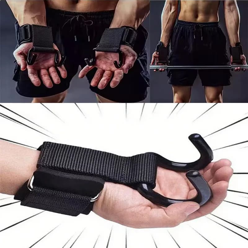 1/2pcs Non-Slip Dumbbell Wrist Guard Weight Lifting Hooks for Deadlift Chin up Fitness Training Pull-Up Support
