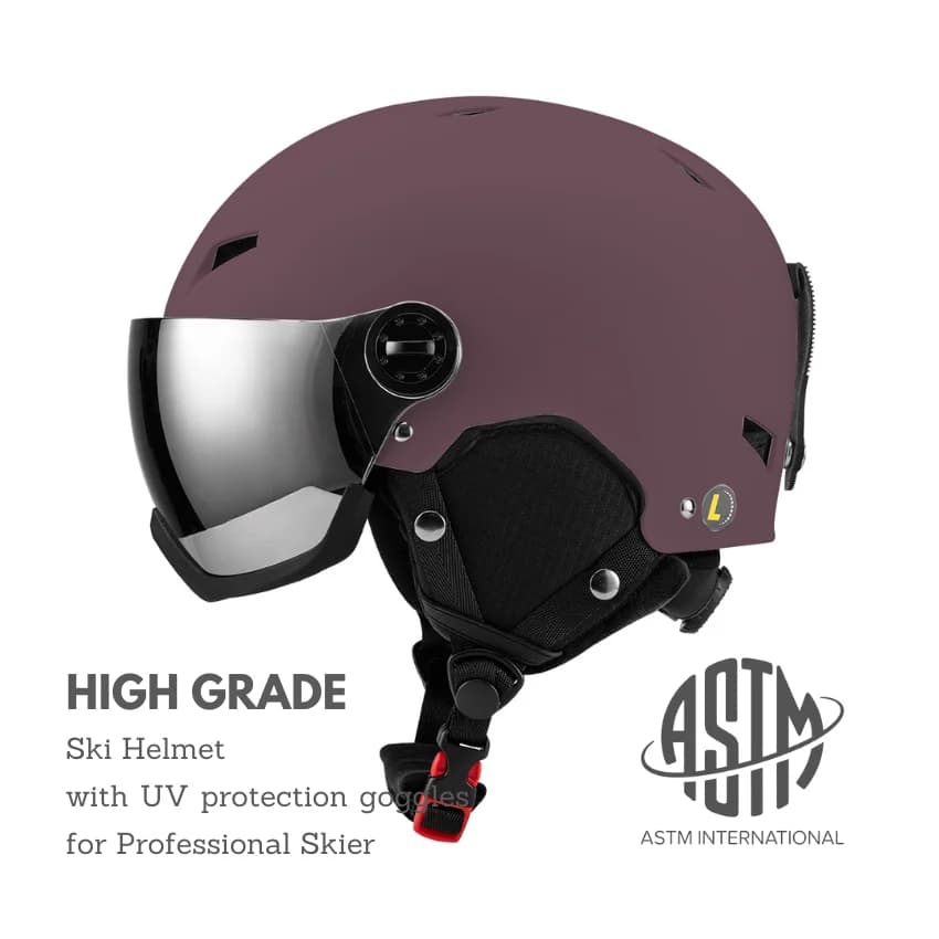 Casco da sci snowboard Casque regolabile Visiera da sci Fodera rimovibile e cuscinetti auricolari Certificato ABS + EPS Casco da neve con occhiali