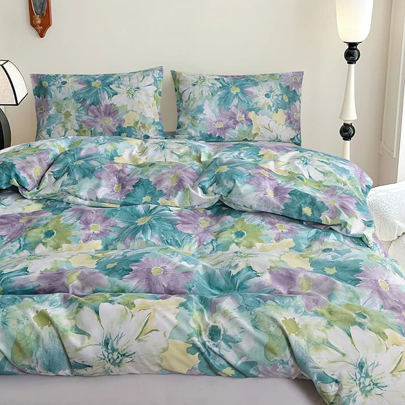 Copripiumino con stampa floreale per adulti, misura singola/queen/king, comodo copripiumino in stile pastorale, housse de couette 220x240