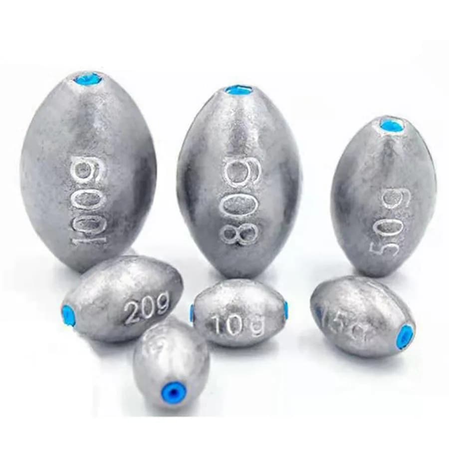 Pesi da pesca platine 3g-30g pesca a forma di oliva Rig affondatore peso di pesca Split Shot Sink attrezzatura da pesca accessori per attrezzi