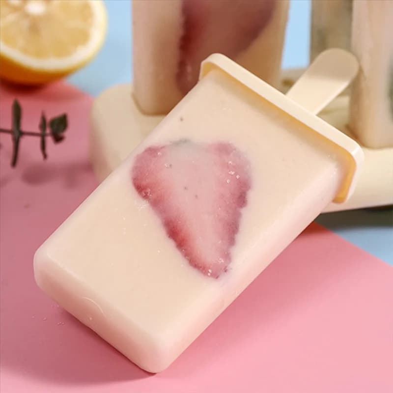 ABUG-Garget da cucina Macchina per il gelato Stampo per ghiaccioli per gelato Contenitore per ghiaccio fatto in casa con vassoio per stampo per ghiaccioli in bastoncino di plastica