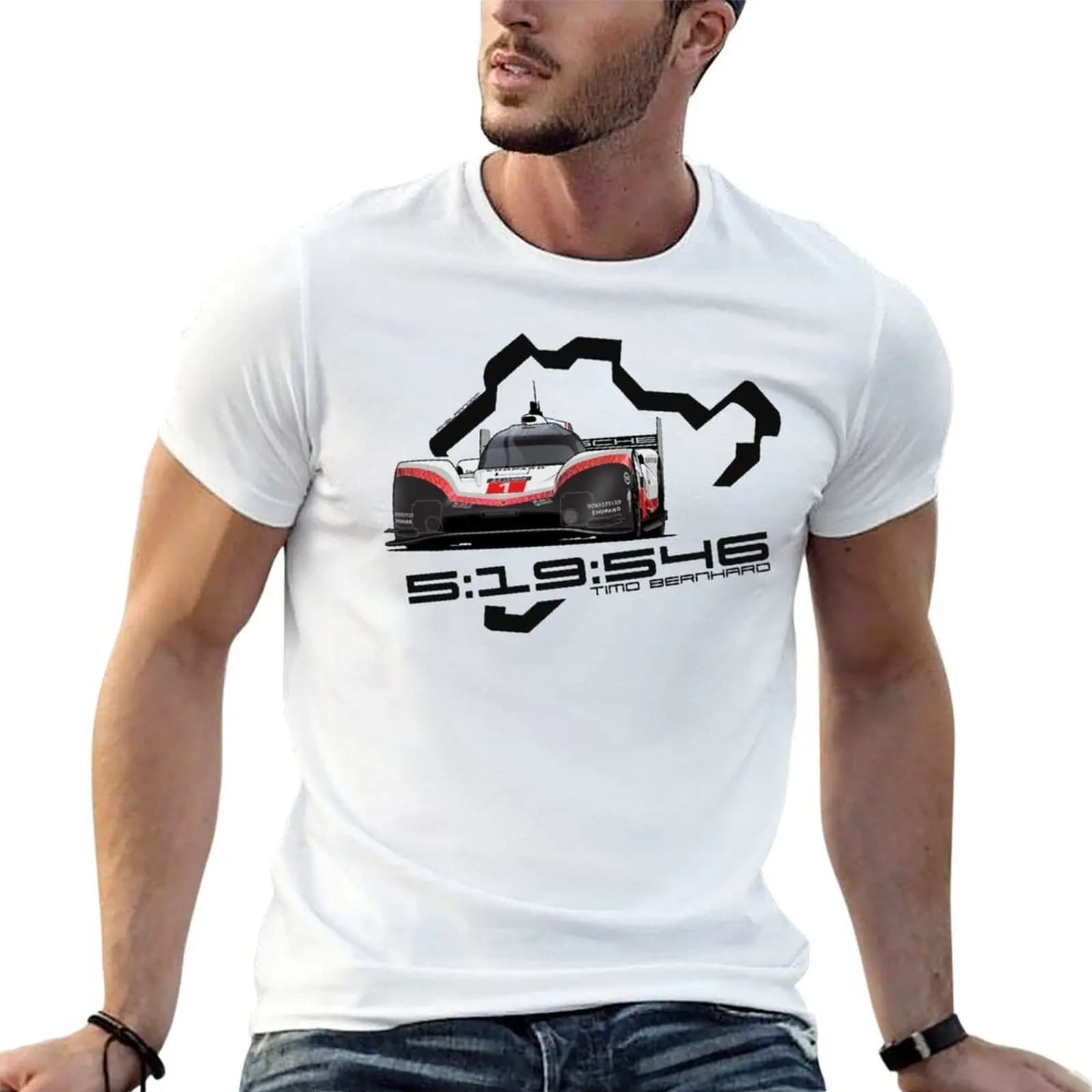 919 Evo Nurburgring Timo Bernhard T-shirt da uomo, magliette da uomo, magliette anime da uomo, T-shirt