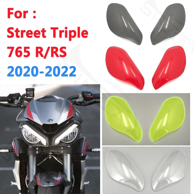 Per Triumph Street Triple StreetTriple 765R 765RS 765 R RS 2020-2022 lampada anteriore per moto protezione per faro protezione per copriobiettivo