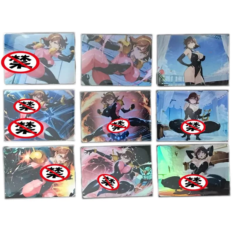 9 pz/set Anime Nude Card Gundam Mobile Suit Pioggia Mikamura Collezione Sexy Carta Fatta in Casa Dea ACG Comics Giochi Giocattoli Regali