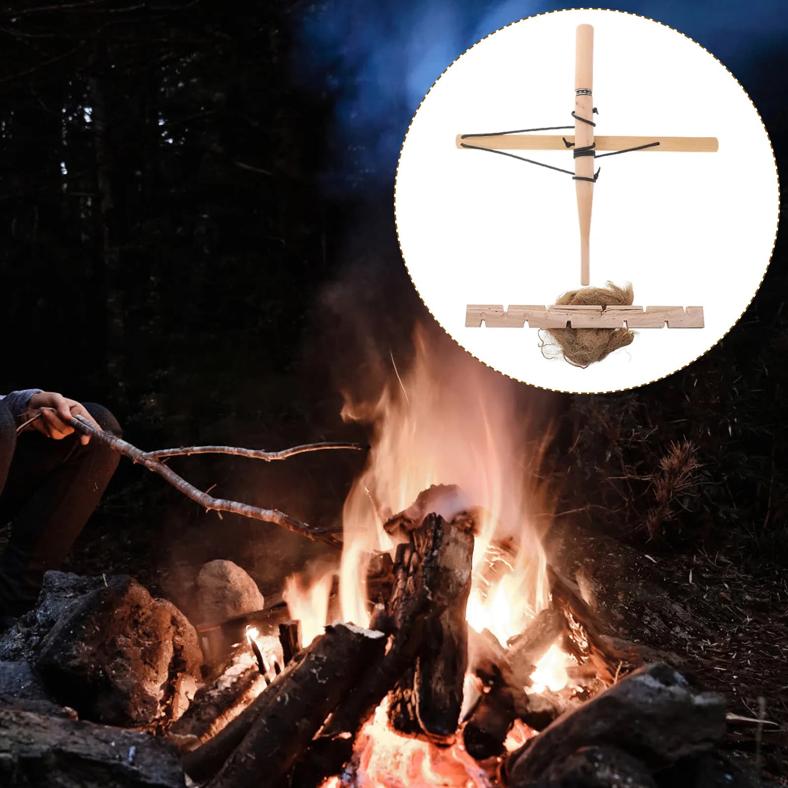 Bow Drill Fire Starters Outdoor Primitive Tool Camping Hiking Backpacking Survival Emergency Kit Outdoor Fire Starters