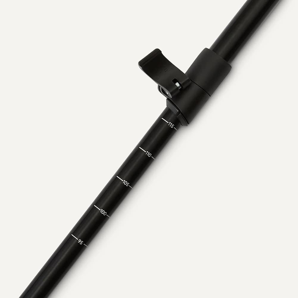 Bastoncini da Trekking HOES con Chiusura Rapida, Neri, Impugnatura in EVA e Accessori per Tutti i Terreni, Regolabili in Alluminio