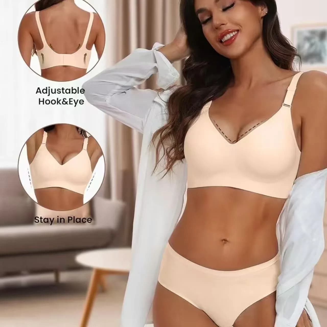 Reggiseno push-up wireless da donna Comodo bralette senza ferretto con supporto completo e sollevamento senza cuciture per lo stile t-shirt quotidiano
