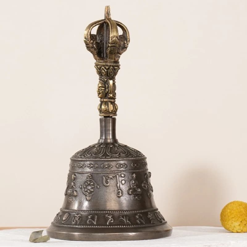 Bronze Vajra Bell Sound Healing Meditation Tibetan Vajra Bell Diapason Mindfulness Nepal Bells Relaxation Musical Instruments