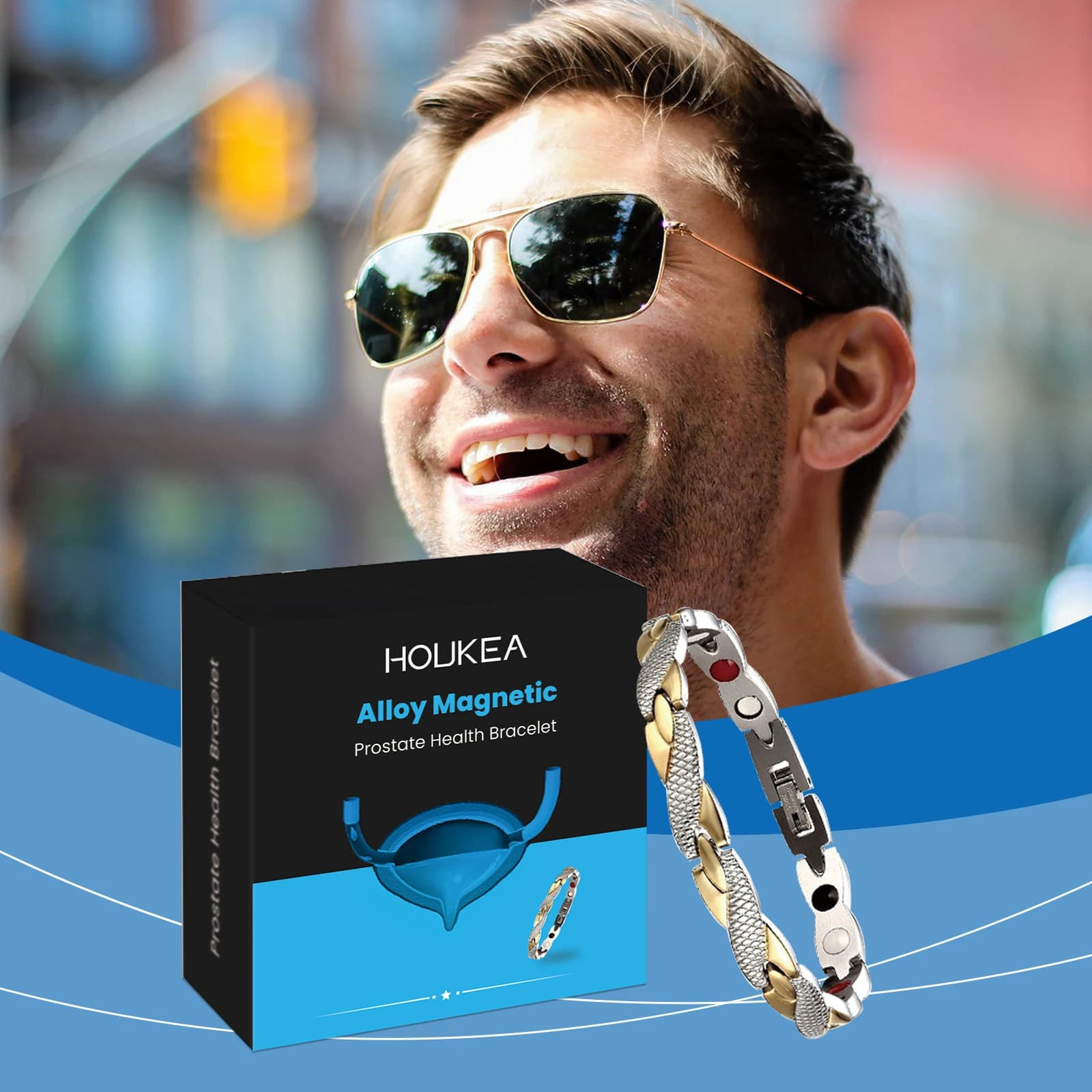 Men’s Care Bracelet, Relieves Men’s Body Discomfort, Lightweight Stylish, Smooth Texture, Comfortable Daily Wear Wristband