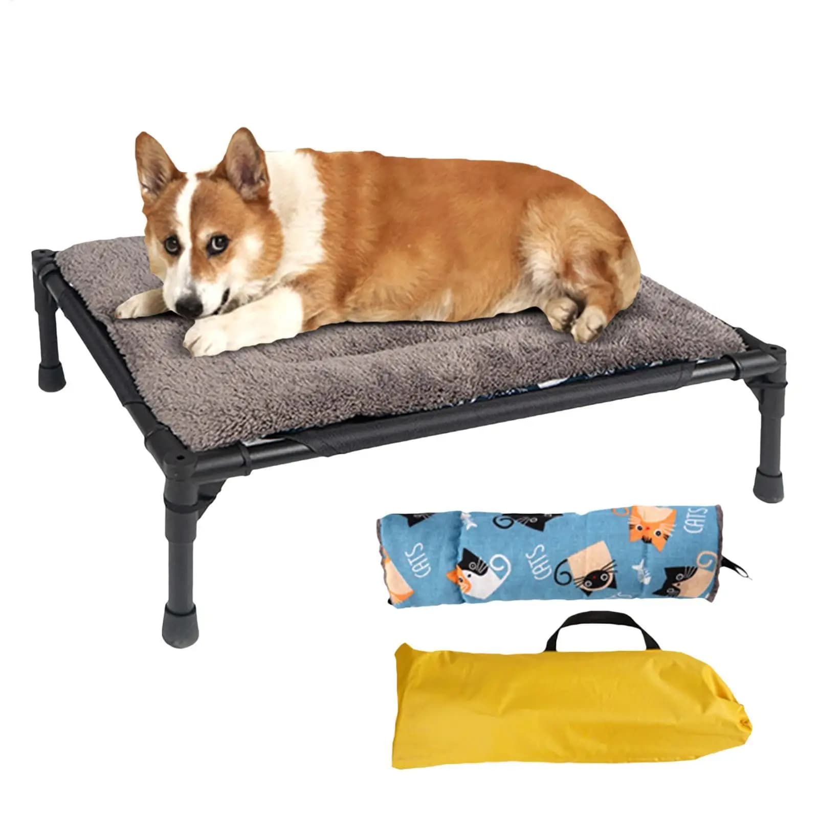 Cuccia per Cani da Esterno Portatile e Traspirante, Lettino Rialzato per Campeggio o Spiaggia, Impermeabile e Smontabile