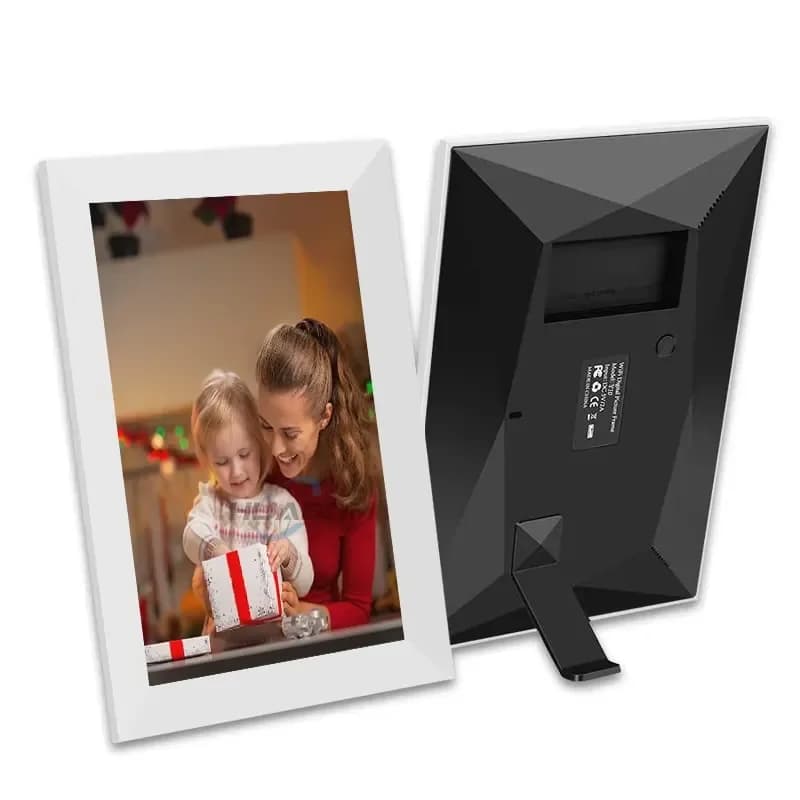 10.1 Inch Digital Photo Frame with Touch Screen Clock Audio-Video Playback Supports AVI MP3-Cloud Frame by NFT