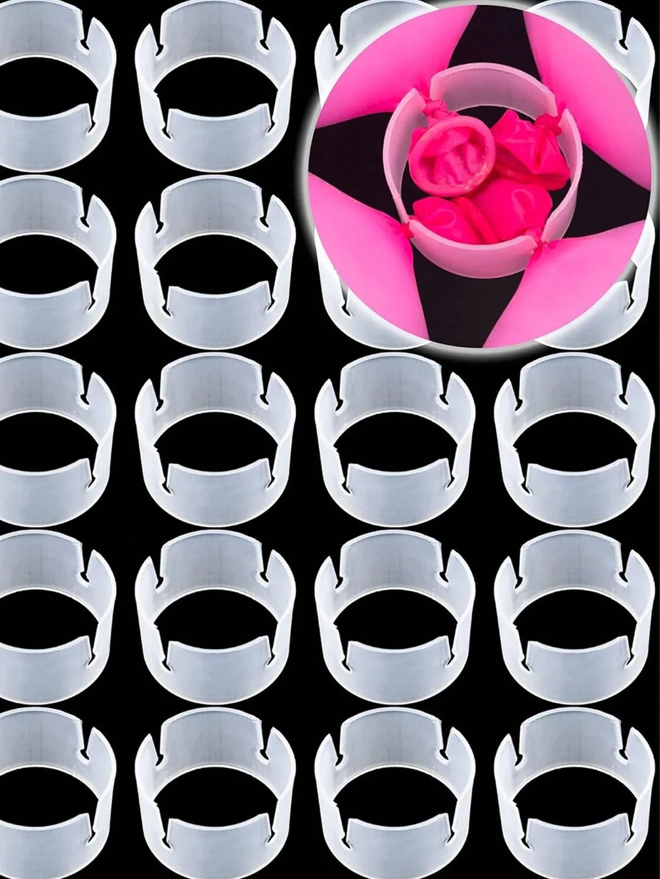 100 pezzi/50 pezzi/10 pezzi Anelli decorativi per palloncini, Clip per arco di palloncini, Connettore pratico per palloncini, Adatto per