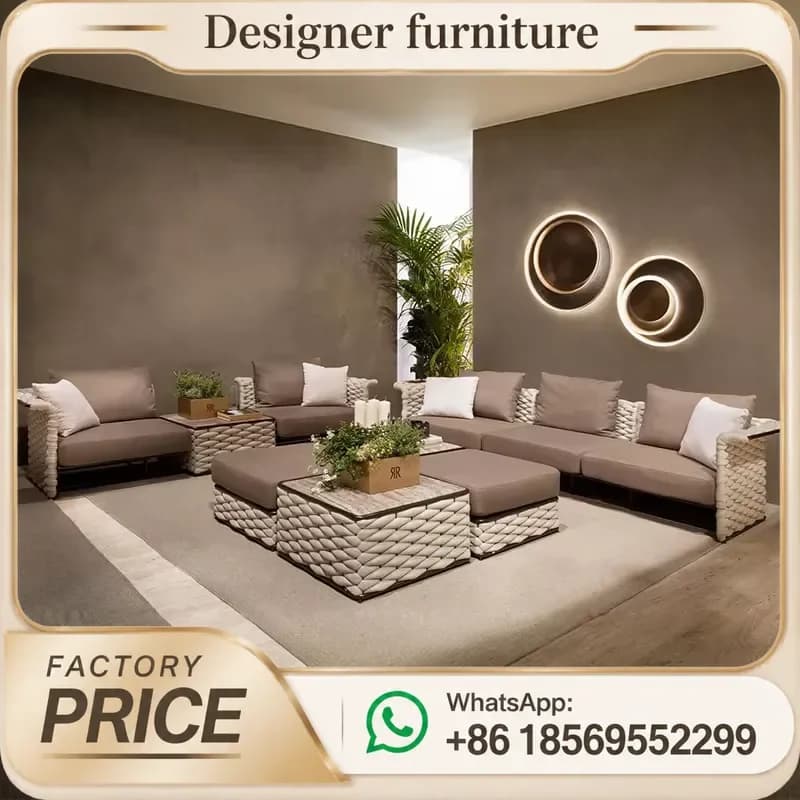 Outdoor Aluminum Alloy Sofa Set Waterproof Sunscreen Patio Garden Furniture For Villa Courtyard Hotel Resort Leisure Coffee