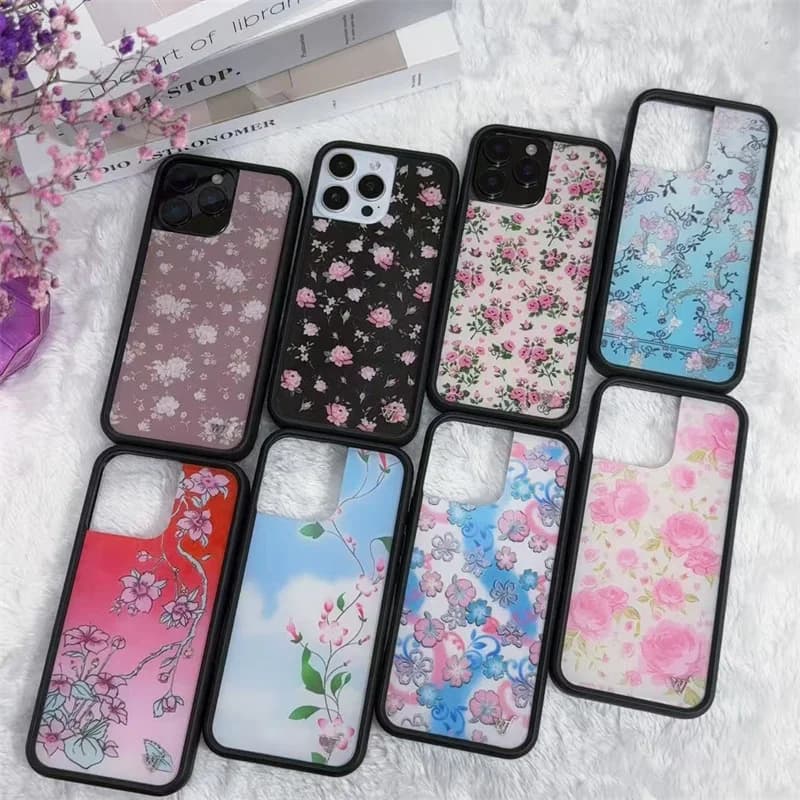 Wildflower ins Forget Me Not Floral Phone Case for iPhone 16 15 14 13 11 12 17Pro Max Pink Promsie wf Orchid lily Cover