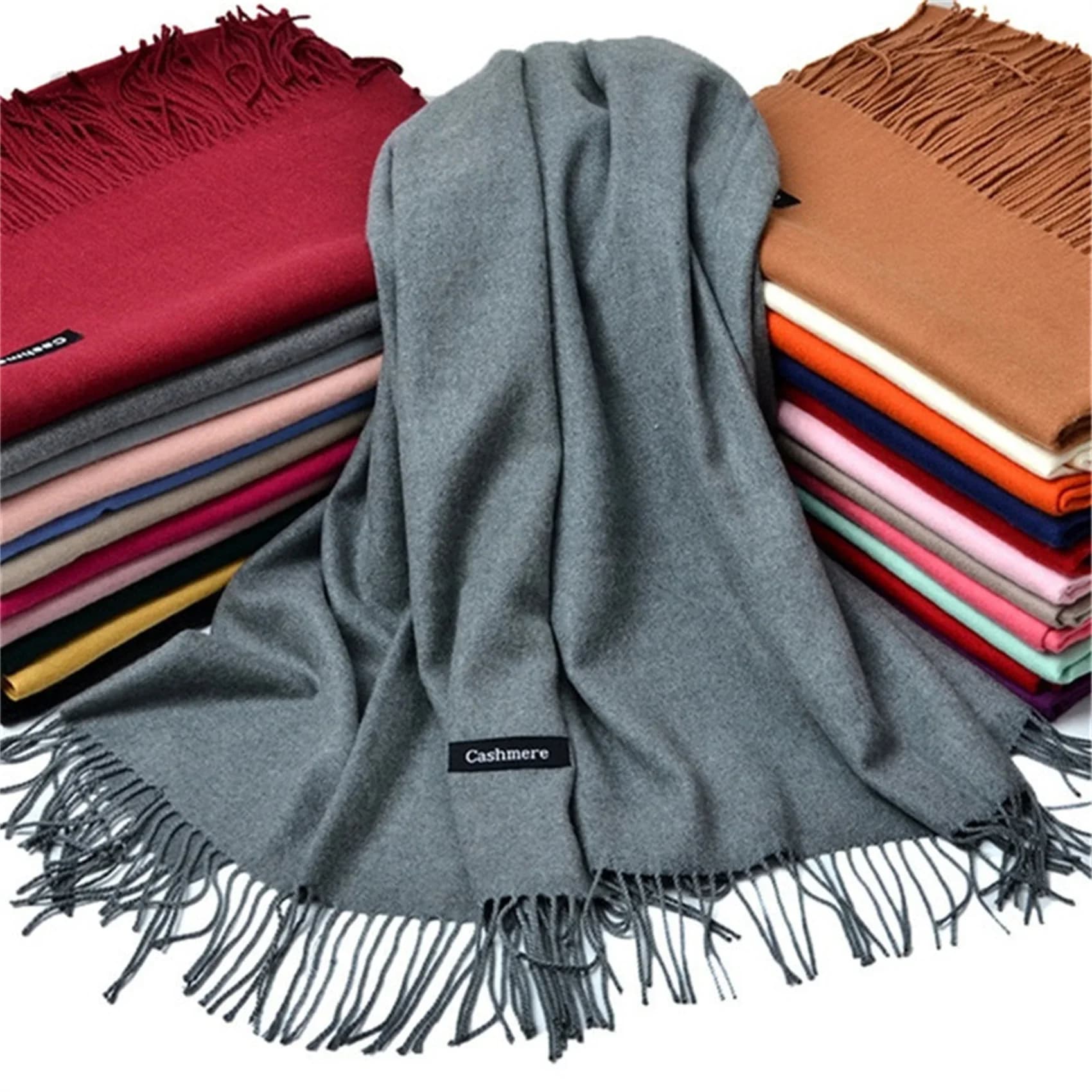 Sciarpe da donna invernali morbide e calde come sciarpa Sciarpe di lusso Scialli da donna Sciarpe poncho nere