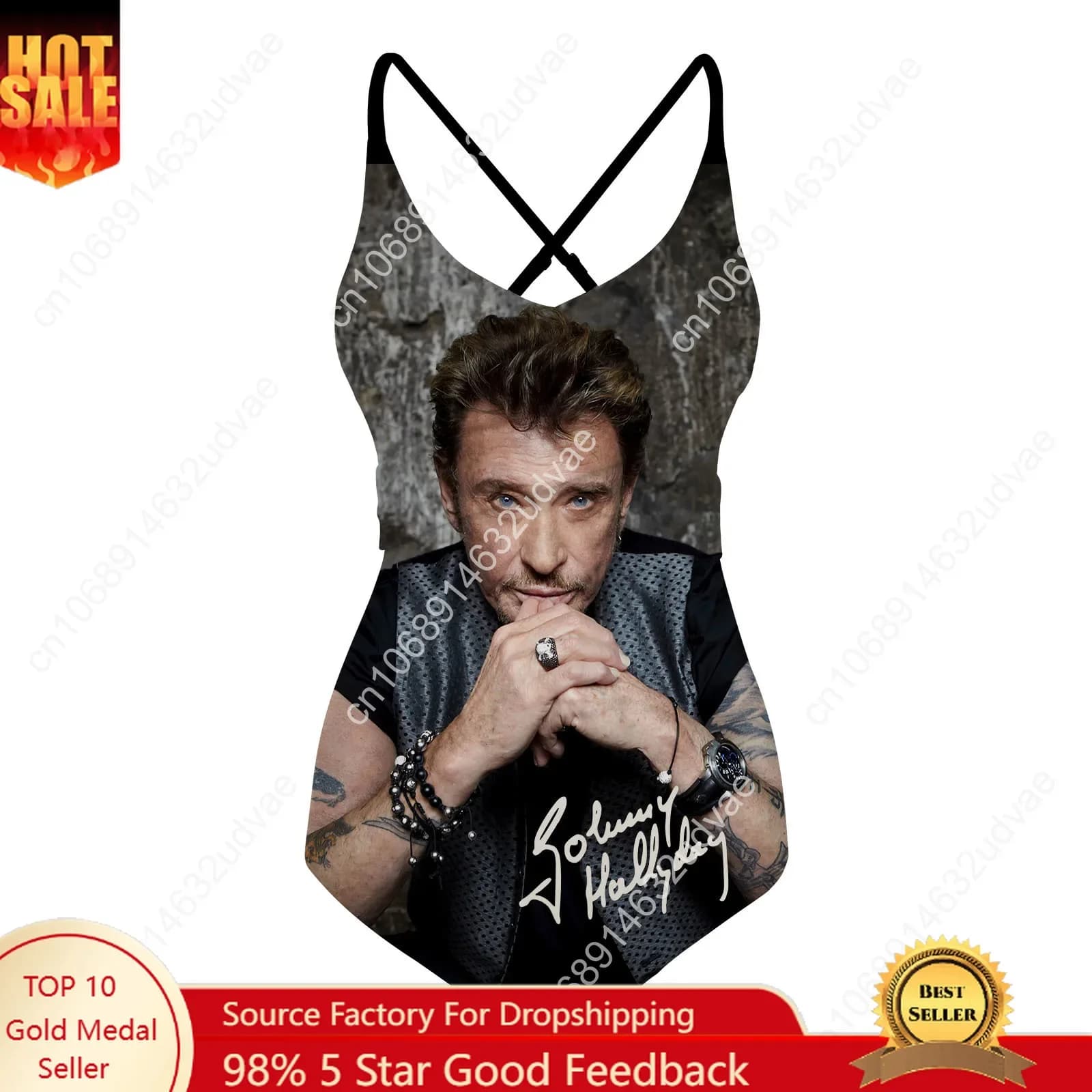 Johnny Hallyday Women's Swimwear, Spalline Swimwear, Custom Sexy Swimwear, Pool Party Beach bikini, Custom Summer Swimwear