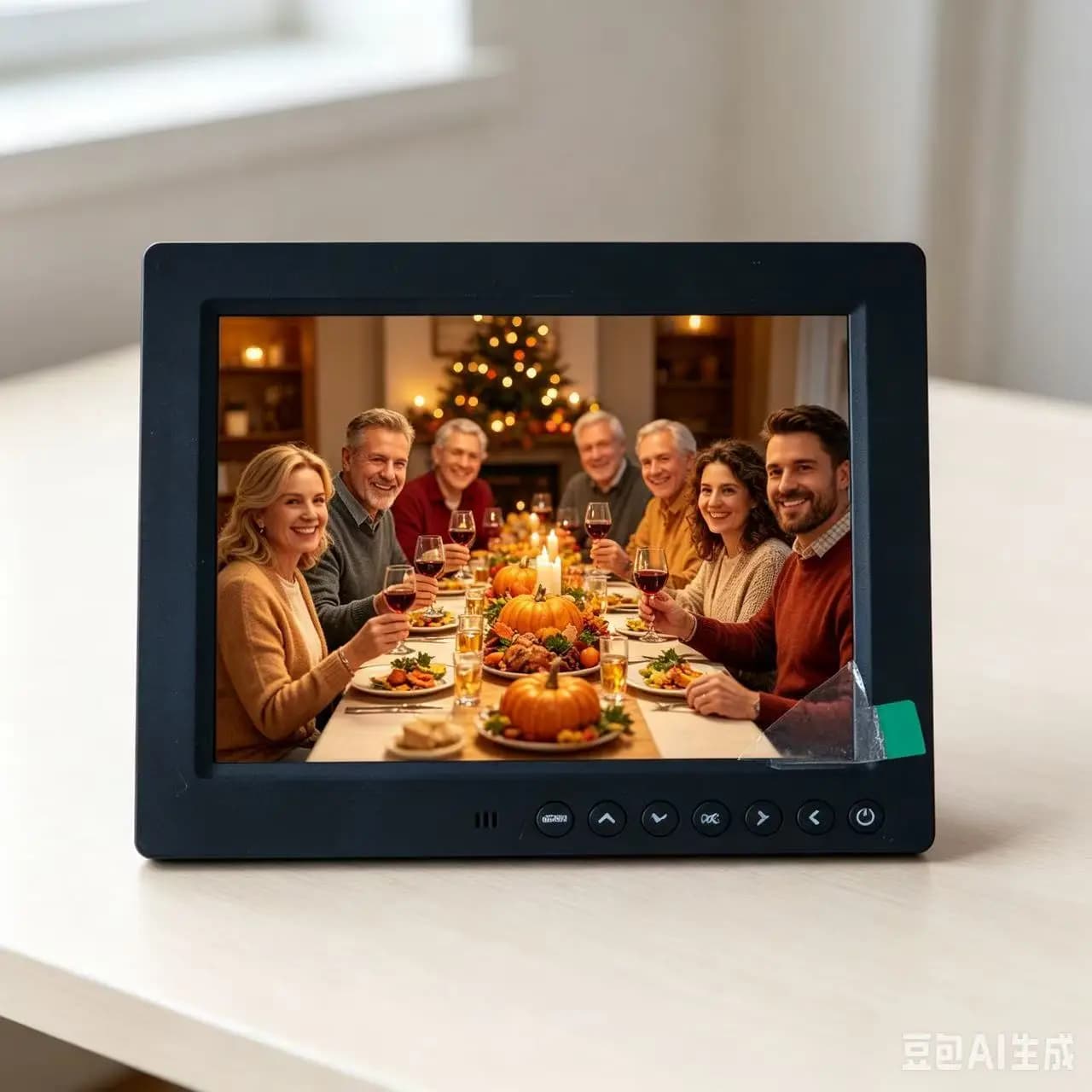 8-Inch Digital Photo Frame Clock Gift ABS Plastic, Multi-Format Audio & Video Support Holiday Keepsake
