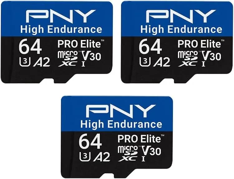 64GB High Strength MicroSDXC Card, 100MB/s Reading, 4K UHD, Compatible with Dash Cam and Video Surveillance, 3 Pack